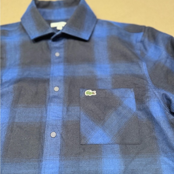 Lacoste Kids' Plaid Flannel Overshirt - Picture 10 of 10